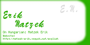erik matzek business card